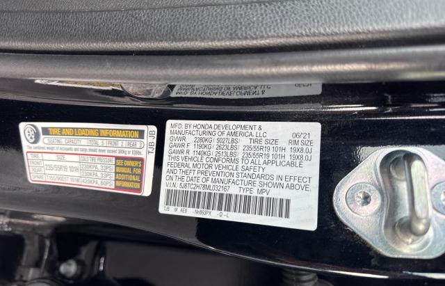 5J8TC2H78ML032167 - 2021 ACURA RDX ADVANCE BLACK photo 10