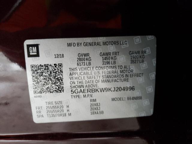 5GAERBKW9KJ204996 - 2019 BUICK ENCLAVE ESSENCE 勃艮第红 照片 14