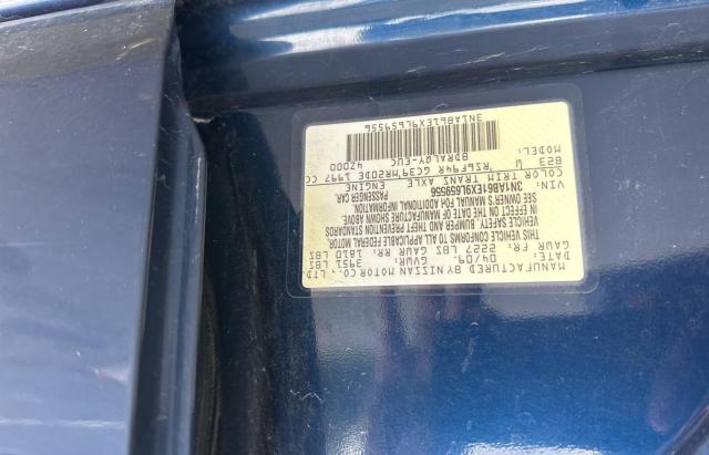 3N1AB61EX9L659556 - 2009 NISSAN SENTRA 2.0 BLUE photo 10