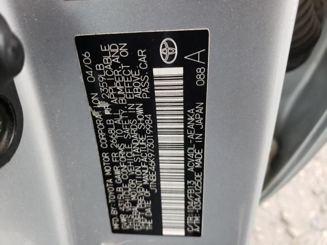 JTNBE46K973019984 - 2007 TOYOTA CAMRY CE SILVER photo 12