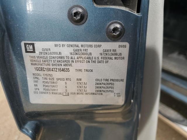 1GCEC19X47Z164635 - 2007 CHEVROLET SILVERADO C1500 CLASSIC Mavi foto 12