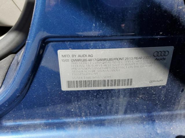 WAULT68E54A128397 - 2004 AUDI A4 3.0 QUATTRO BLUE photo 12