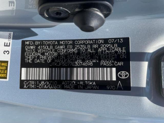 JTKJF5C77E3074698 - 2014 TOYOTA SCION TC SILVER photo 10