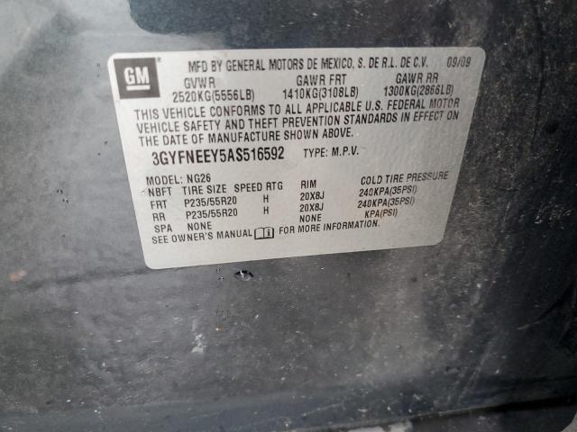 3GYFNEEY5AS516592 - 2010 CADILLAC SRX PERFORMANCE COLLECTION Grafitowy zdjęcie 13