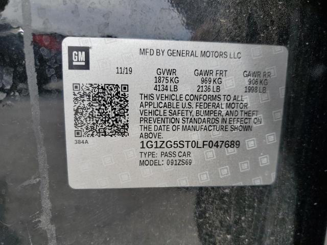 1G1ZG5ST0LF047689 - 2020 CHEVROLET MALIBU RS BLACK photo 12