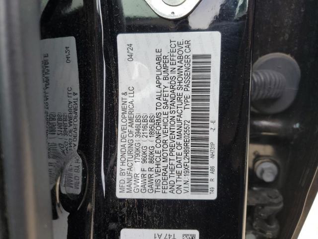 19XFL2H89RE025572 - 2024 HONDA CIVIC SPORT BLACK photo 12