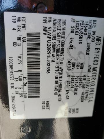 5LMFU28R94LJ03556 - 2004 LINCOLN NAVIGATOR შავი ფოტო 14