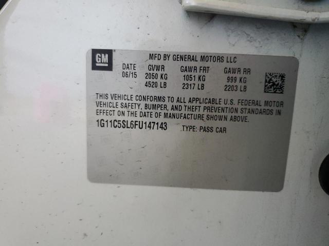 1G11C5SL6FU147143 - 2015 CHEVROLET MALIBU 1LT WHITE photo 12