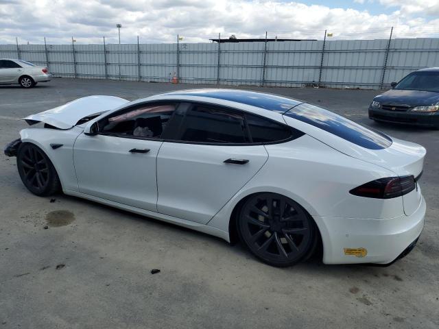 5YJSA1E57NF474679 - 2022 TESLA MODEL S WHITE photo 2