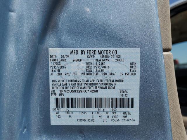 1FMCU59329KC14268 - 2009 FORD ESCAPE HYBRID BLUE photo 12