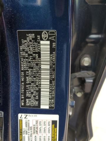 2T1KR32E68C705685 - 2008 TOYOTA COROLLA MA XR BLUE photo 12