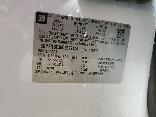 3GYFNBE30CS592145 - 2012 CADILLAC SRX PERFORMANCE COLLECTION Ақ фото 13