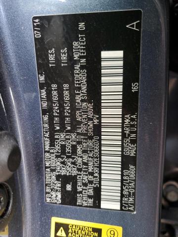 5TDJKRFH2ES066070 - 2014 TOYOTA HIGHLANDER XLE BLUE photo 13