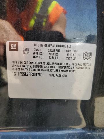 1G11F5SL7FF301760 - 2015 CHEVROLET MALIBU LTZ შავი ფოტო 12