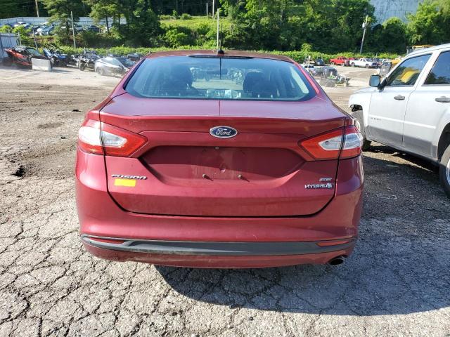 3FA6P0LU6ER301227 - 2014 FORD FUSION SE HYBRID RED photo 6