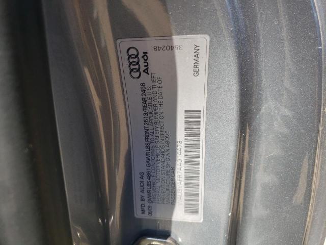 WAU3VAFR7AA014478 - 2010 AUDI S5 PRESTIGE 银色 照片 12