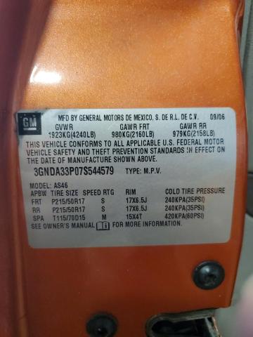 3GNDA33P07S544579 - 2007 CHEVROLET HHR LT ნარინჯისფერი ფოტო 12