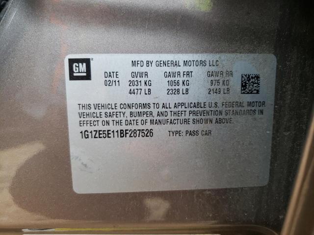 1G1ZE5E11BF287526 - 2011 CHEVROLET MALIBU LTZ თაფლისფერი ფოტო 13