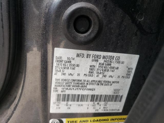 1FMJU1JT7FEF09923 - 2015 FORD EXPEDITION XLT 灰色 照片 14