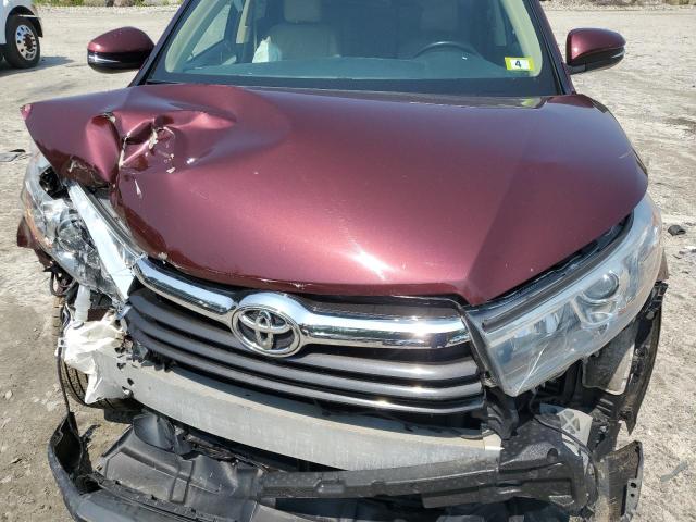 5TDJKRFH8FS179197 - 2015 TOYOTA HIGHLANDER XLE Բորդո լուսանկար 11
