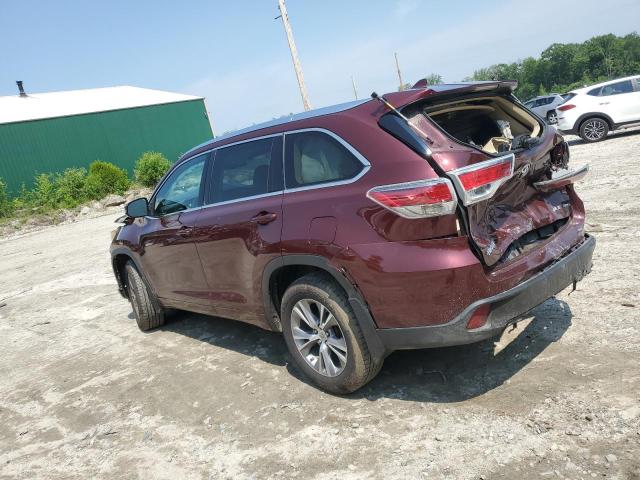 5TDJKRFH8FS179197 - 2015 TOYOTA HIGHLANDER XLE Բորդո լուսանկար 2