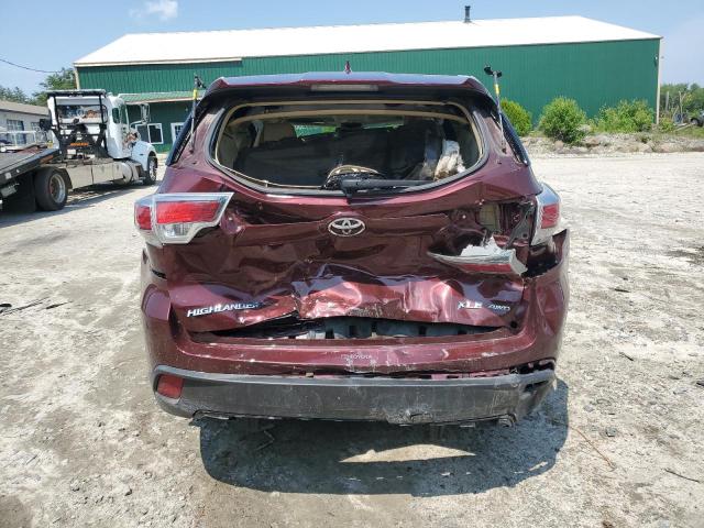 5TDJKRFH8FS179197 - 2015 TOYOTA HIGHLANDER XLE Բորդո լուսանկար 6
