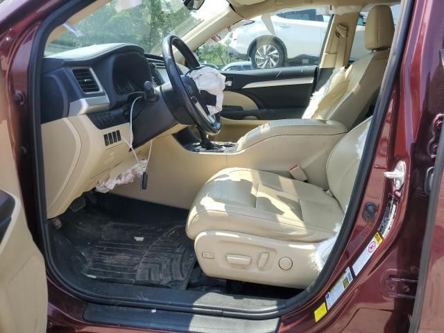 5TDJKRFH8FS179197 - 2015 TOYOTA HIGHLANDER XLE Բորդո լուսանկար 7