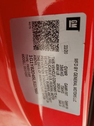 1G1Y82D45L5117965 - 2020 CHEVROLET CORVETTE STINGRAY 3LT RED photo 13