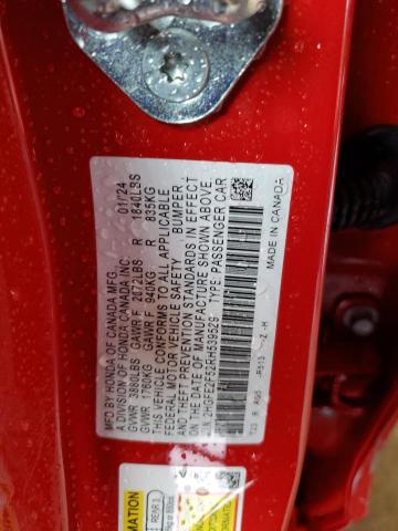 2HGFE2F52RH539529 - 2024 HONDA CIVIC SPORT წითელი ფოტო 12