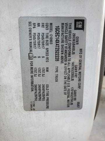 1GCEC14X47Z622228 - 2007 CHEVROLET SILVERADO C1500 CLASSIC Ağ foto 12