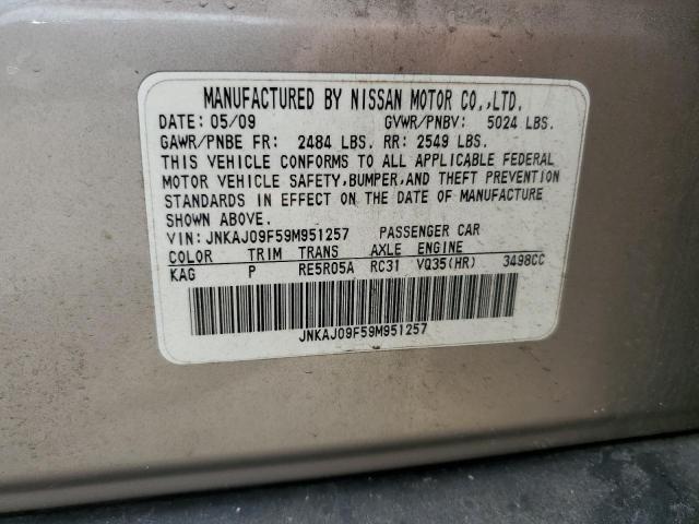 JNKAJ09F59M951257 - 2009 INFINITI EX35 BASE 灰色 照片 13
