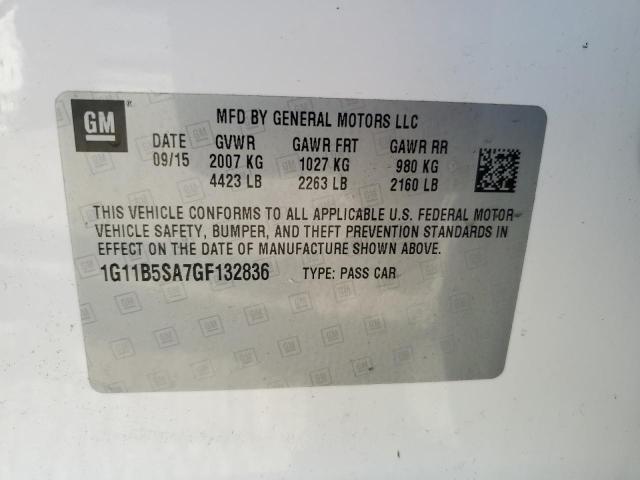 1G11B5SA7GF132836 - 2016 CHEVROLET MALIBU LIM LS WHITE photo 12