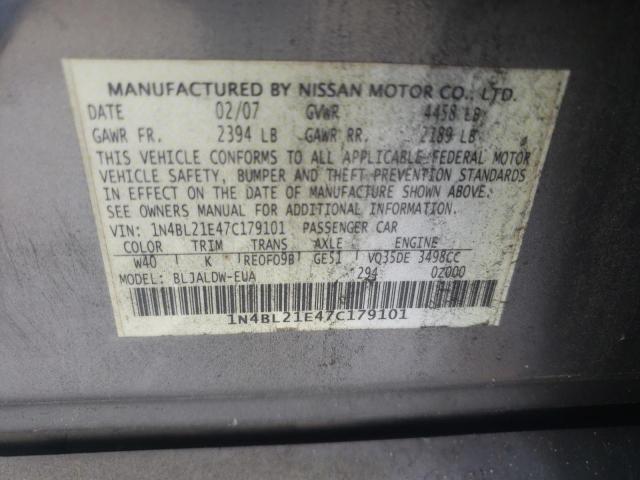 1N4BL21E47C179101 - 2007 NISSAN ALTIMA 3.5SE SILVER photo 12