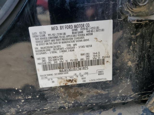 MAJ6S3GL0LC361825 - 2020 FORD ECOSPORT SE Czarny zdjęcie 12