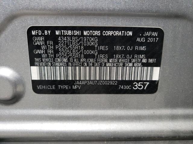 JA4AP3AU7JZ002922 - 2018 MITSUBISHI OUTLANDER ES SILVER photo 13