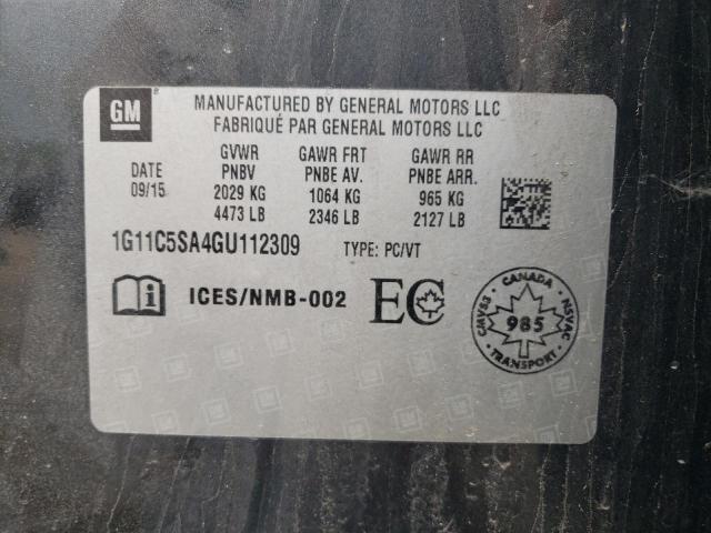 1G11C5SA4GU112309 - 2016 CHEVROLET MALIBU LIM LT CHARCOAL photo 12