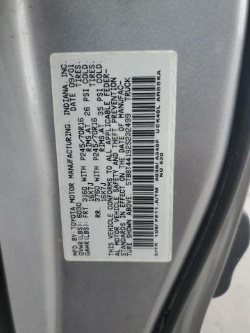 5TBBT44192S232499 - 2002 TOYOTA TUNDRA ACCESS CAB ნაცრისფერი ფოტო 12