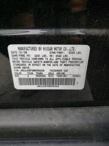 JNKAJ09F58M356469 - 2008 INFINITI EX35 BASE BLACK photo 13