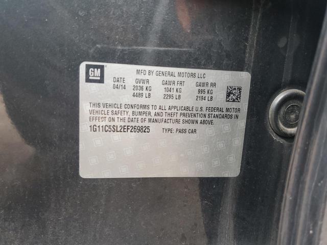 1G11C5SL2EF269825 - 2014 CHEVROLET MALIBU 1LT GRAY photo 12