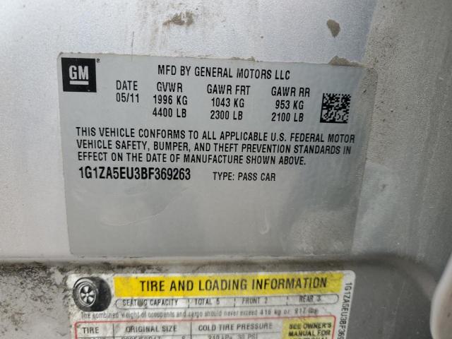 1G1ZA5EU3BF369263 - 2011 CHEVROLET MALIBU LS SILVER photo 12