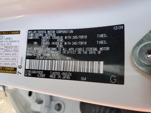 JTEABFAJ0SK029283 - 2025 TOYOTA LAND CRUIS BASE WHITE photo 13