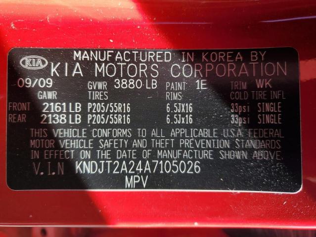 KNDJT2A24A7105026 - 2010 KIA SOUL + RED photo 13