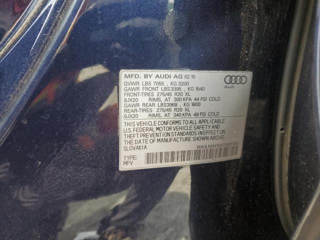 WA1LMAFEXFD017734 - 2015 AUDI Q7 TDI PREMIUM PLUS BLUE photo 13