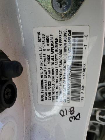 19XFB2F95FE042962 - 2015 HONDA CIVIC EXL 白色 照片 12
