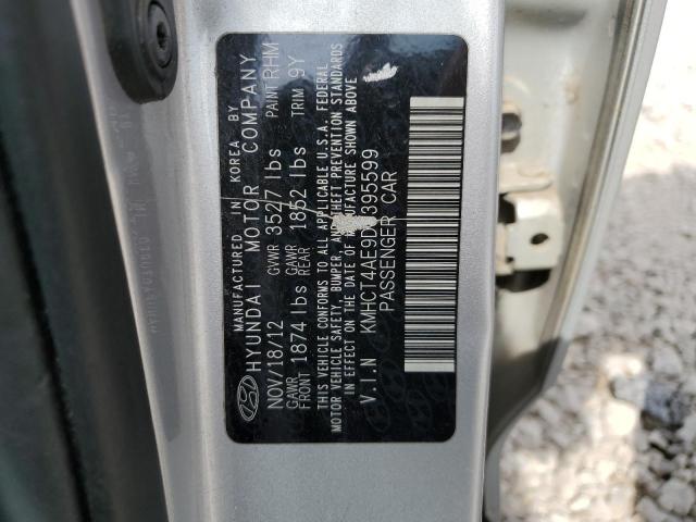 KMHCT4AE9DU395599 - 2013 HYUNDAI ACCENT GLS SILVER photo 12