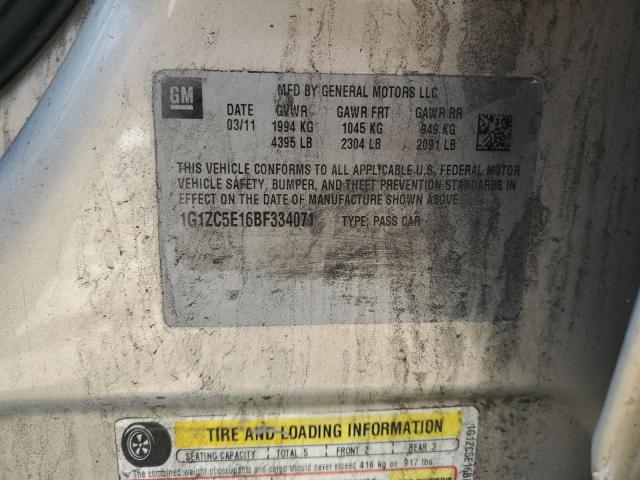 1G1ZC5E16BF334071 - 2011 CHEVROLET MALIBU 1LT 米色 照片 12