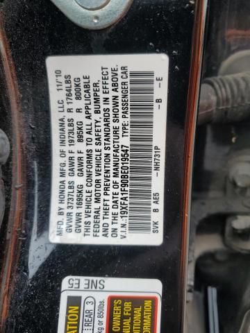 19XFA1F90BE019547 - 2011 HONDA CIVIC EXL 黑色 照片 13