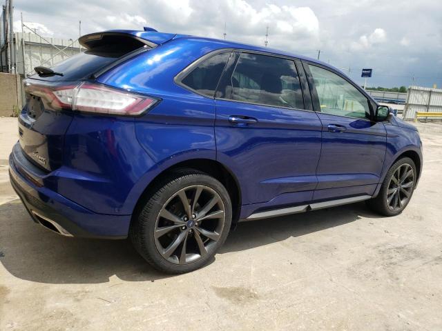 2FMTK4AP7FBC16702 - 2015 FORD EDGE SPORT BLUE photo 3