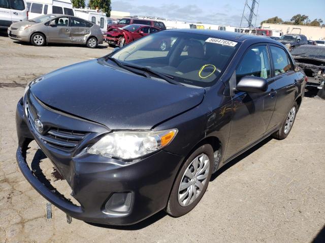 2T1BU4EE8DC080474 - 2013 TOYOTA COROLLA BASE GRAY photo 2