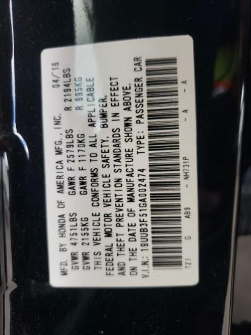 19UUB3F51GA002474 - 2016 ACURA TLX TECH BLACK photo 12